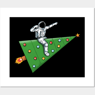 Space rocket christmas Posters and Art